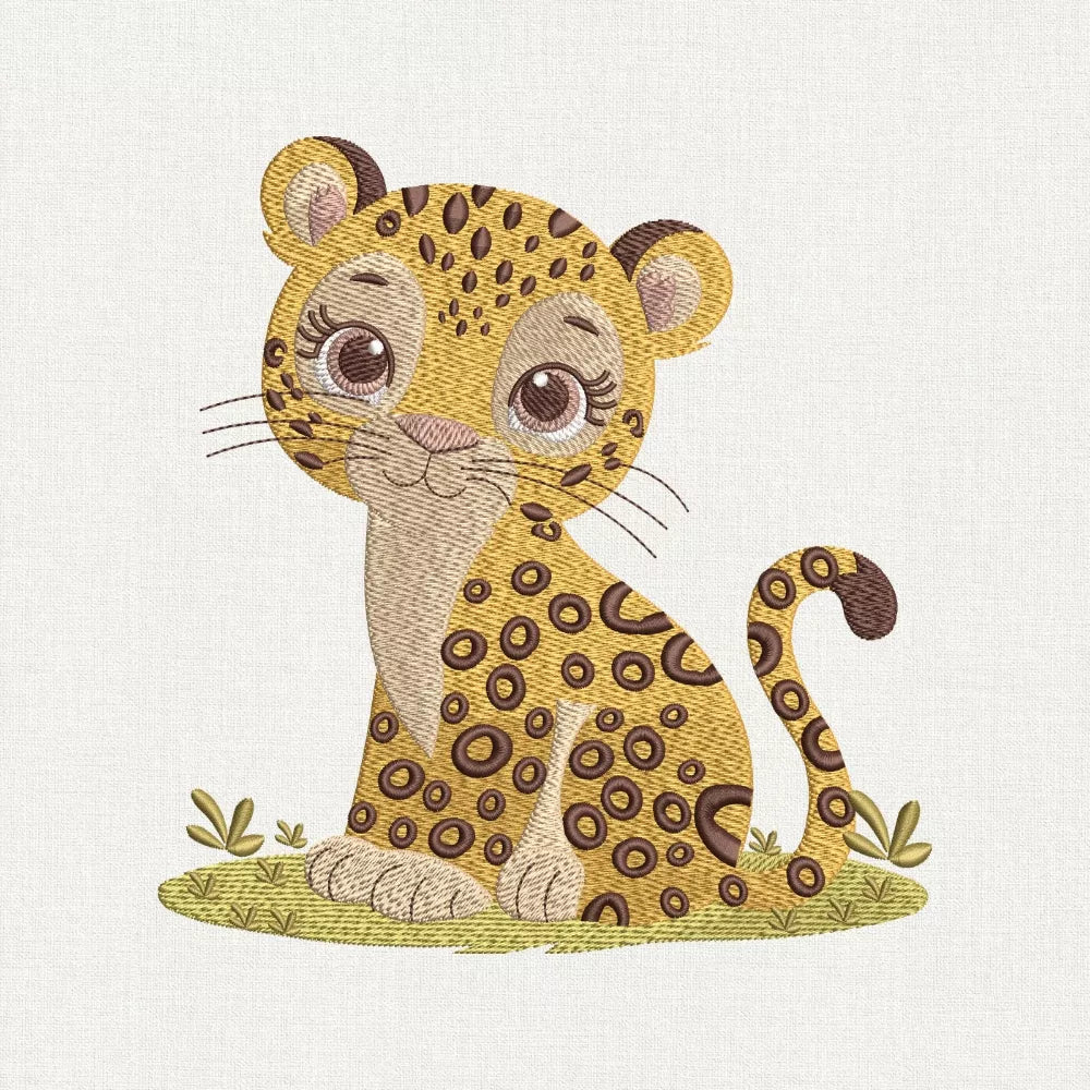 Baby Leopard Embroidery Design
