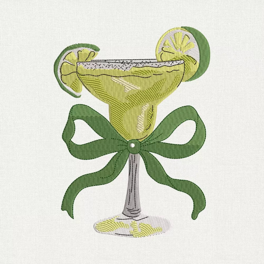 Margarita Embroidery Design with Bow