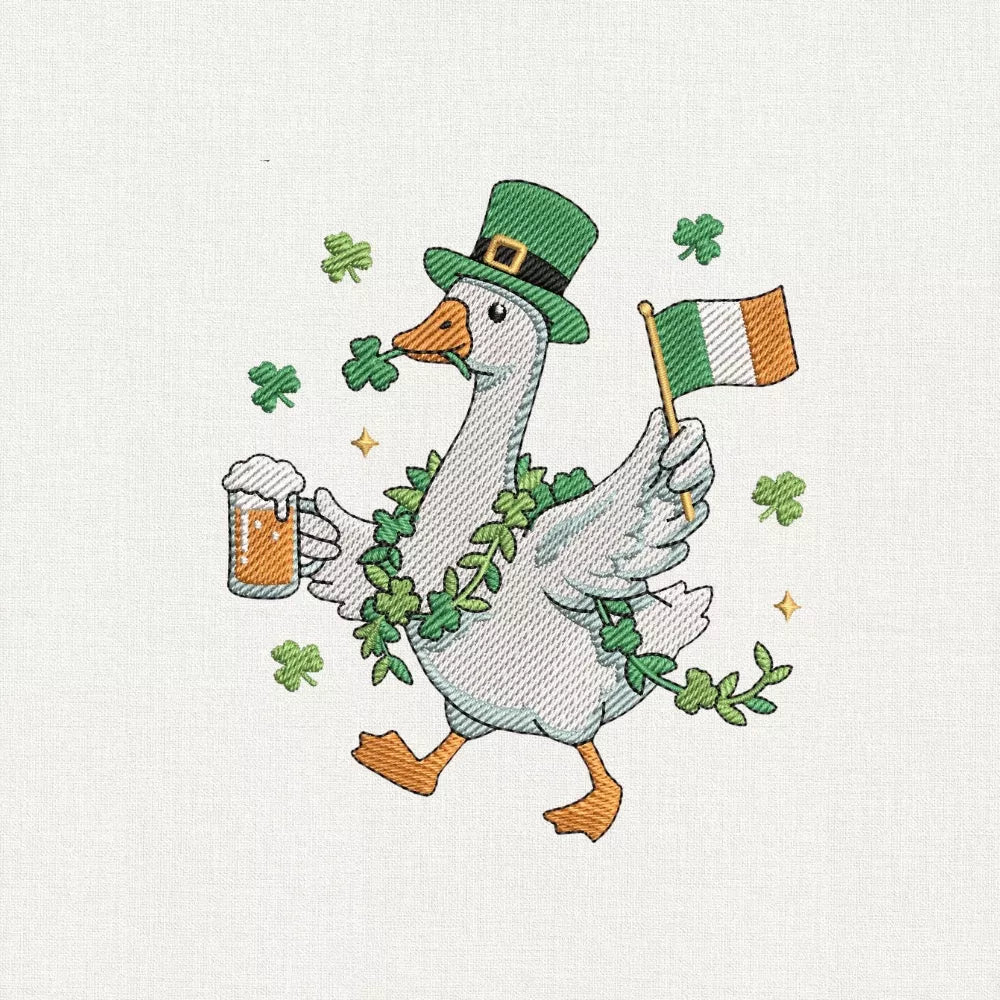 St Patrick’s Day Goose Embroidery Design