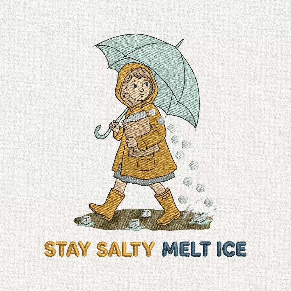 Stay Salty Melt Ice Embroidery Design