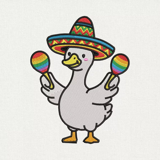 Cinco De Mayo Goose Embroidery Design