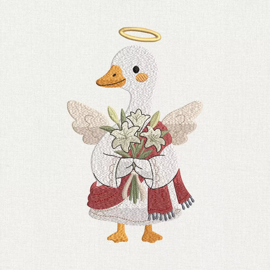 Easter Angel Goose Embroidery Design
