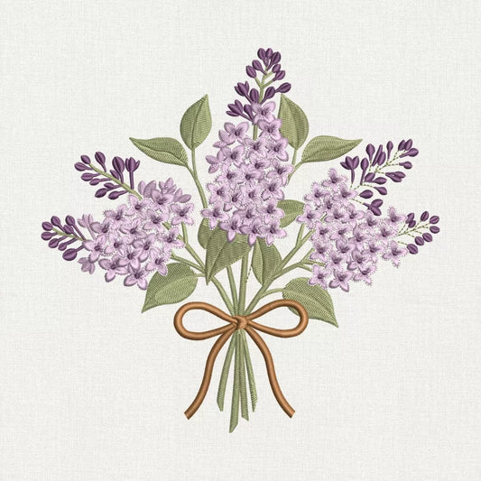 Lilac Flower Bouquet Embroidery Design