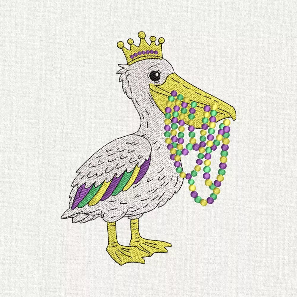 mardi gras pelican embroidery design 6976462a9fa26