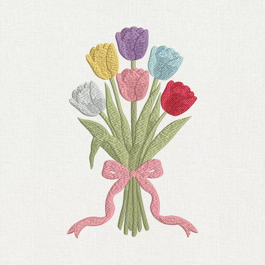 Tulip Bouquet Embroidery Design