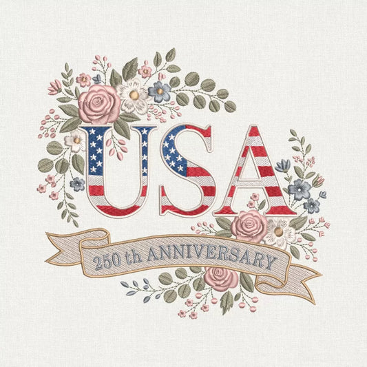 USA 250th Anniversary Embroidery Design
