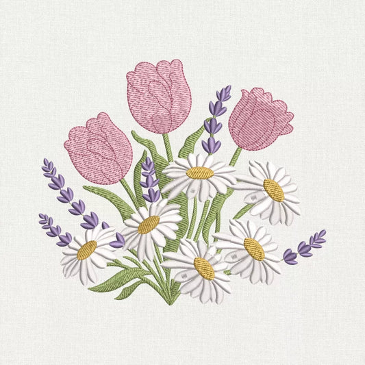 Wildflower Bouquet Embroidery Design