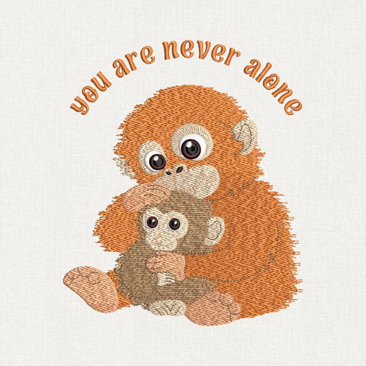 You Are Never Alone Monkey Punch Embroidery Design
